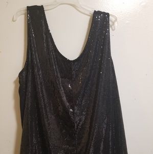 Kische Sequins Black Tank Top